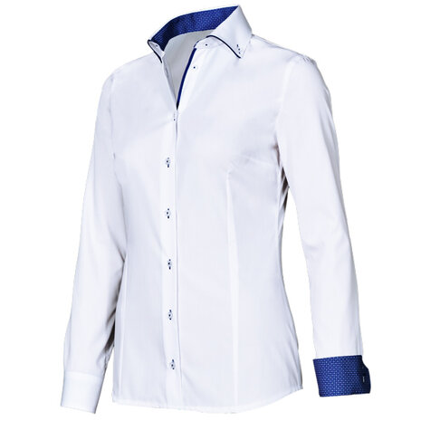 Capraro 29323 Blouse met accentkleur blauw