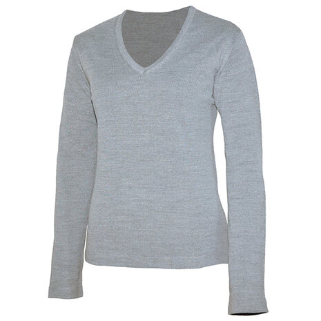 V-neck Pullover Knitwear Ladies Fit 50 lichtgrijs